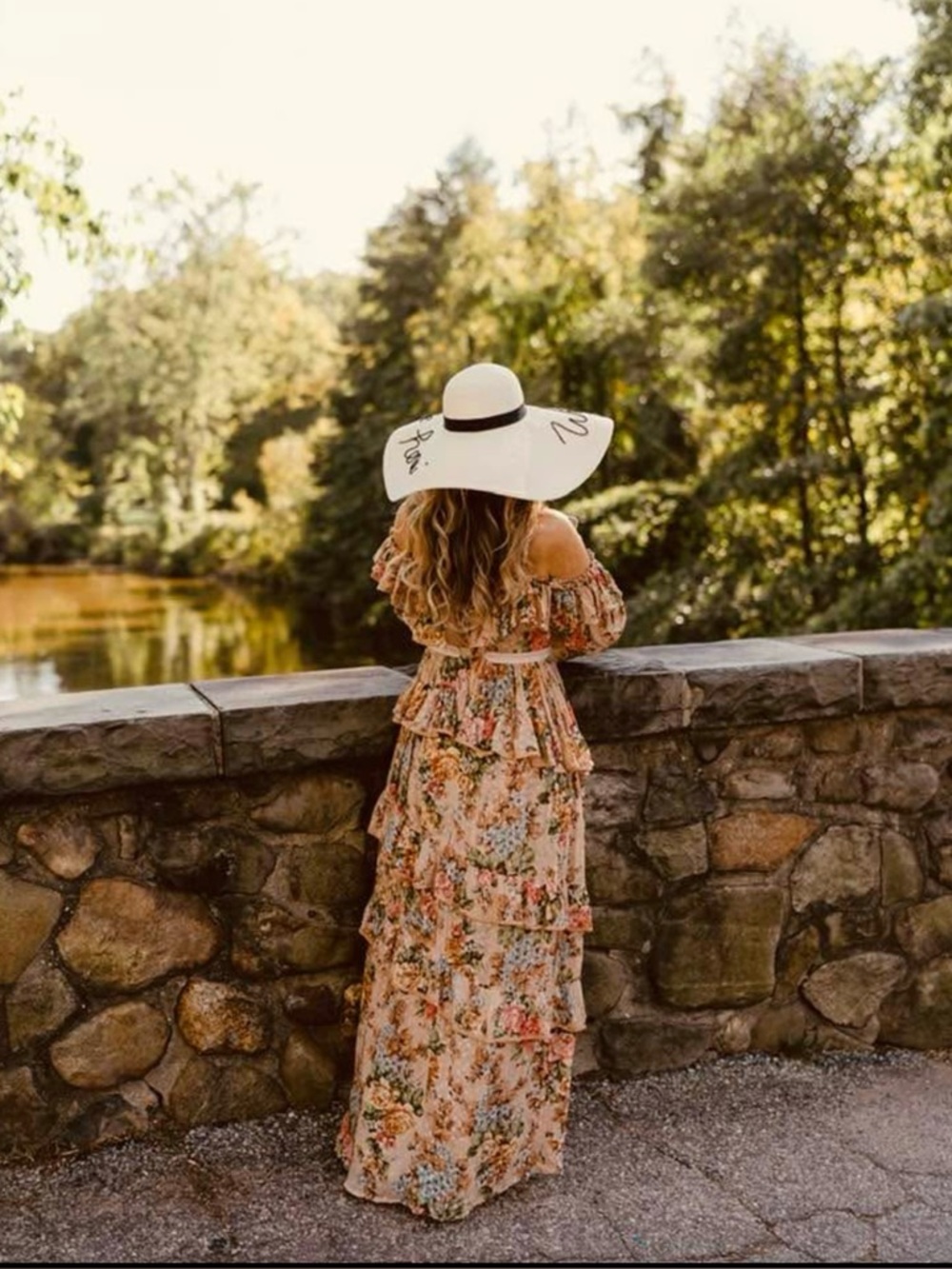Needle & Thread Blush Pink Floral Ruffle Midi Dress